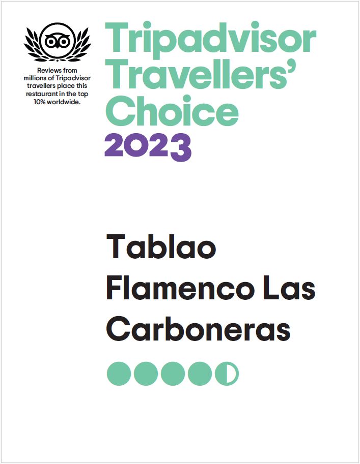 Tripadvisor Travellers’ Choice 2023 Tablao Flamenco Las Carboneras